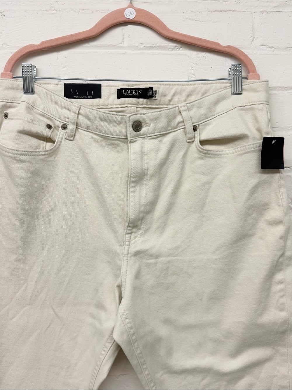 NWT Lauren Ralph Lauren High-Rise Straight Ankle Jean White Wash Size 16 - Picture 4 of 9